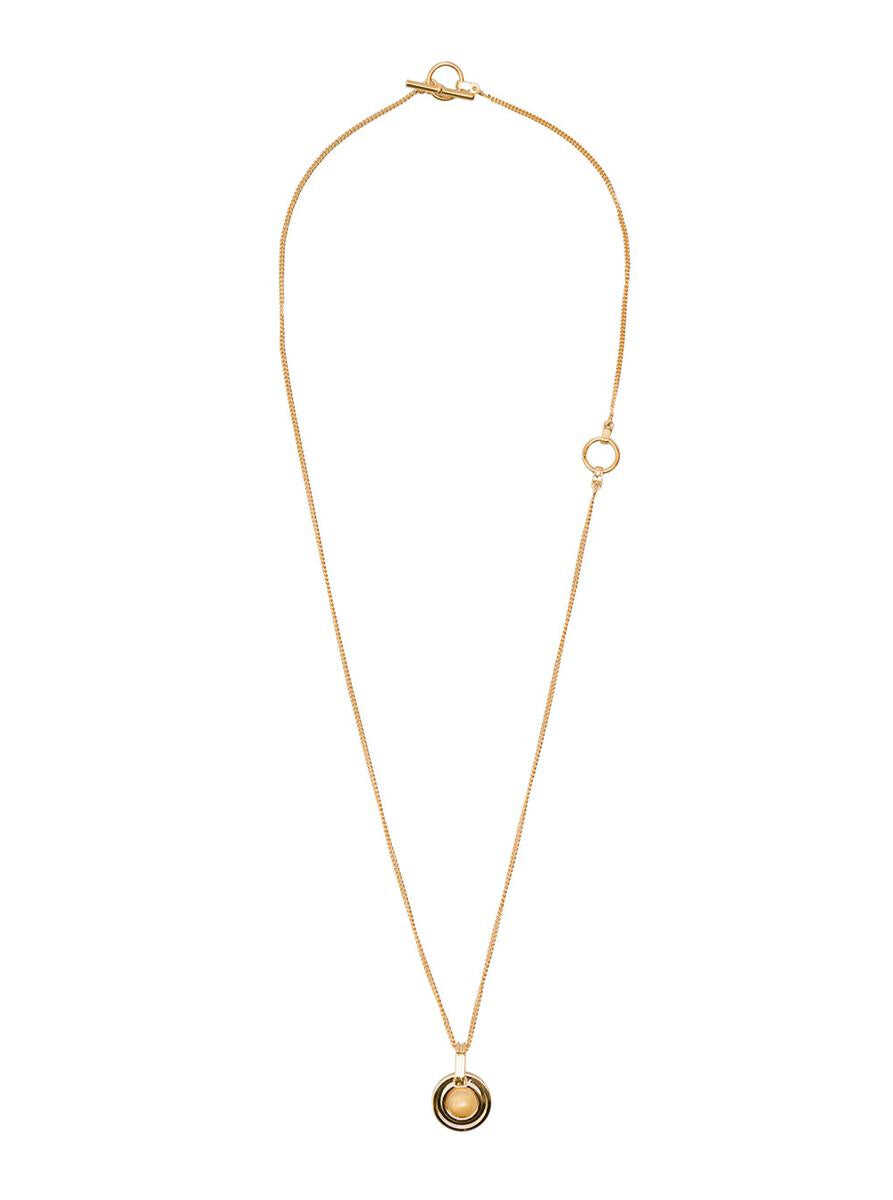 LEDA MADERA Sohpia Gold Plated Brass Necklace with Yellow Stone Detail Leda Madera Woman GREY