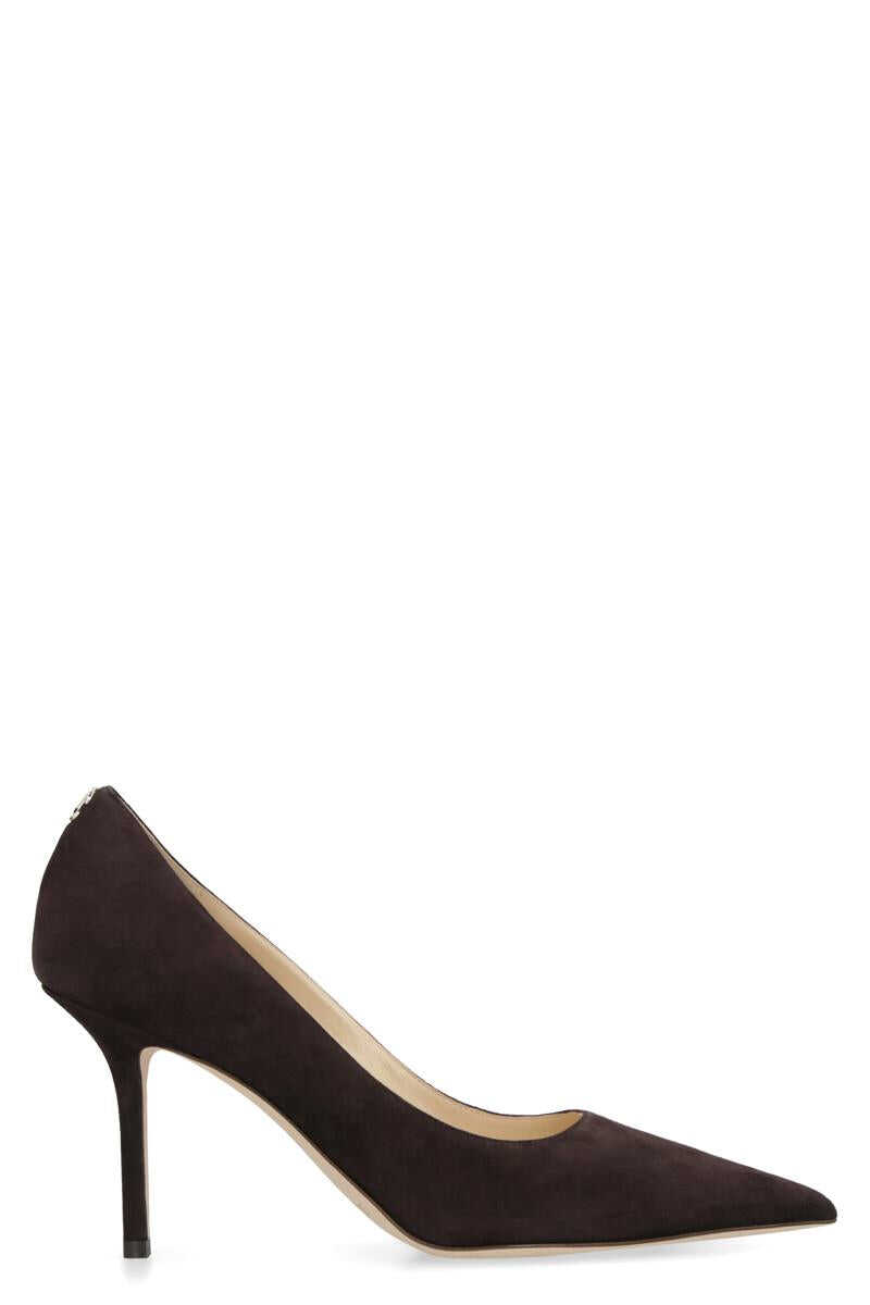 Jimmy Choo JIMMY CHOO LOVE 85 SUEDE POINTY-TOE PUMPS BROWN