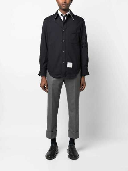 Camasi Thom Browne Thom Browne Wool Overshirt BLUE Barbati (BM 10939300) 2