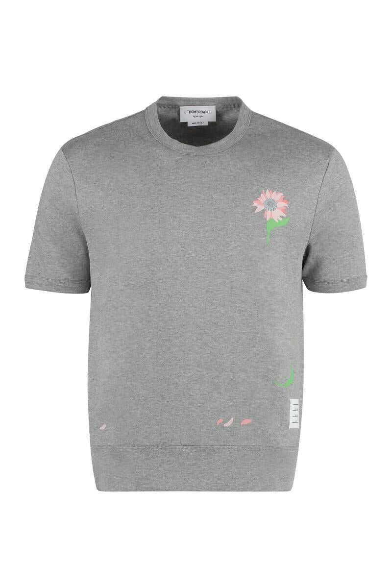 Thom Browne THOM BROWNE COTTON CREW-NECK T-SHIRT grey