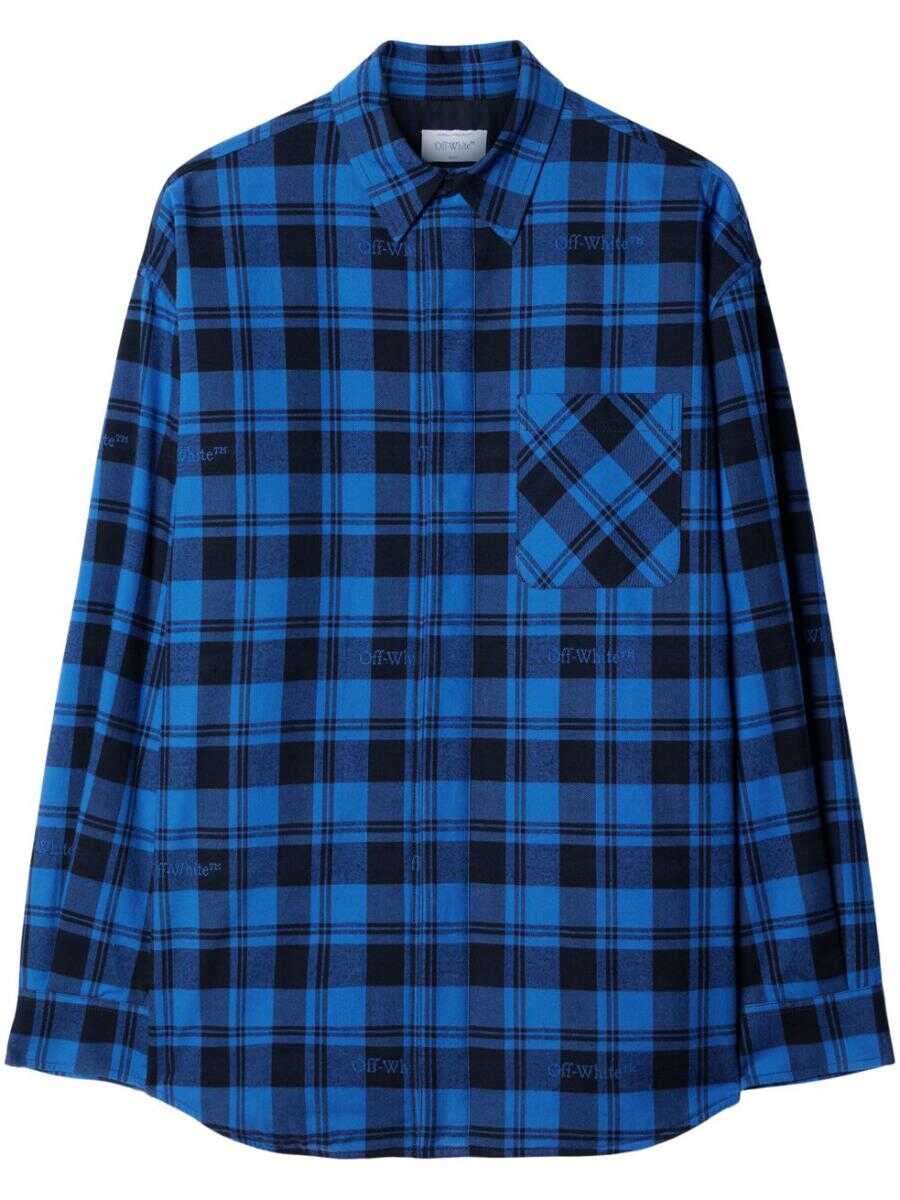 Off-White OFF-WHITE checked flannel shirt DARK BLUE