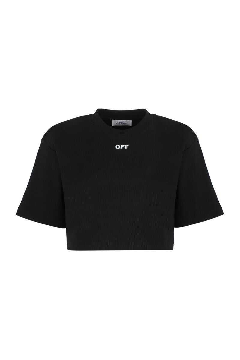 Off-White OFF-WHITE LOGO DETAIL CROPPED T-SHIRT BLACK