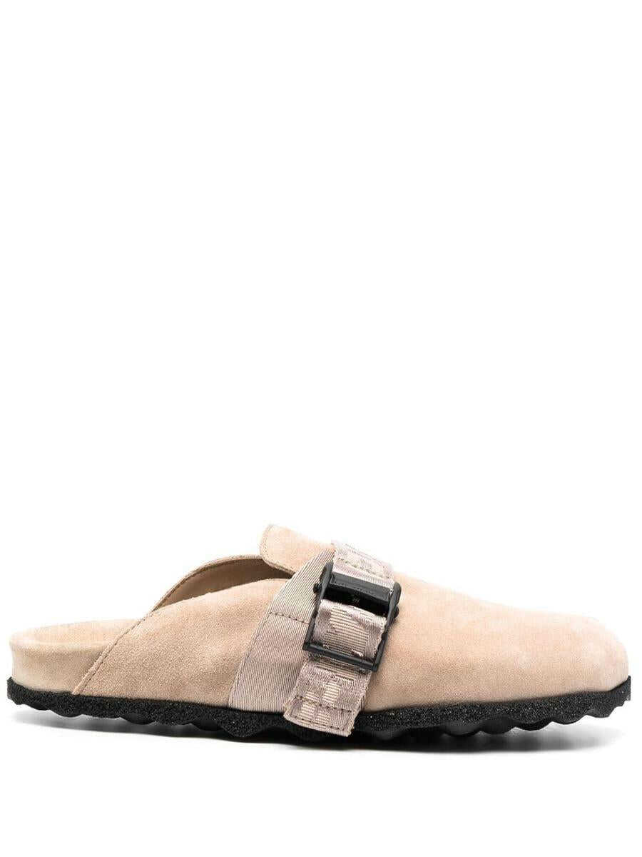Off-White OFF-WHITE buckled round-toe mules BEIGE