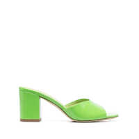 Sandale 'Anja' Green Mules with Block Heel in Patent Leather Woman Femei