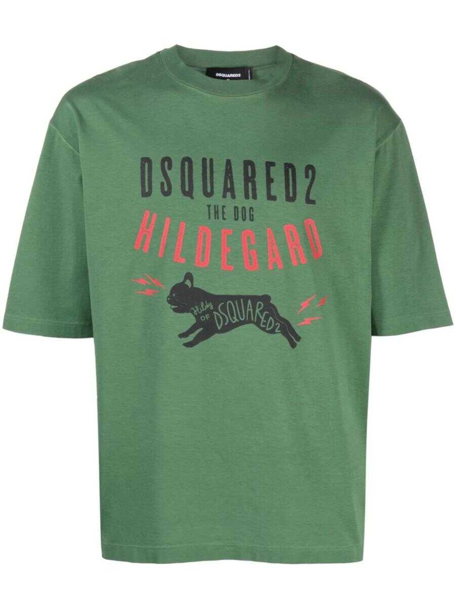 DSQUARED2 DSQUARED2 logo-print cotton T-shirt SAGE GREEN