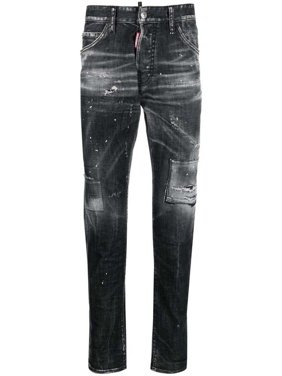 DSQUARED2 DSQUARED2 1964 distressed slim-cut jeans BLACK