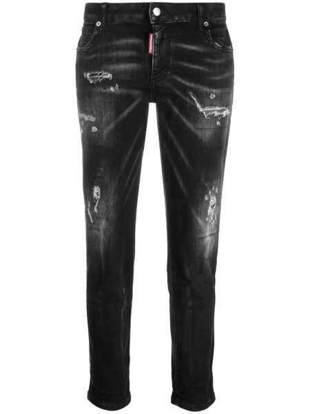 Blugi DSQUARED2 DSQUARED2 Twiggy Stretch Cotton Cropped Jeans GREY Femei (BM 10950319) 1