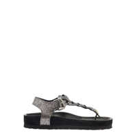 Sandale 'Brook' Silver Sandals with Braided Design in Metallic Leather Woman Femei