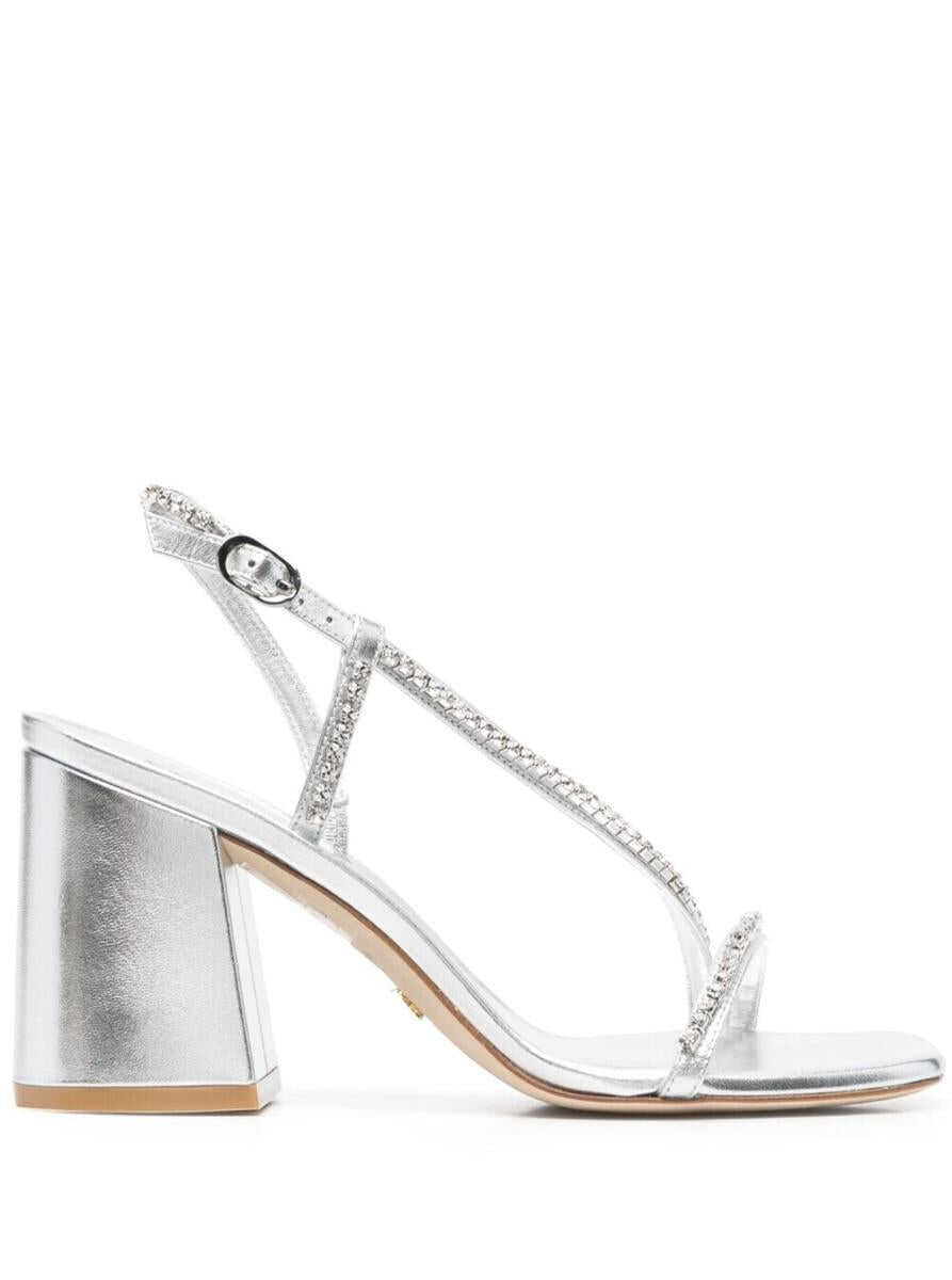 Stuart Weitzman SOIREE CRYSTAL 85 BLOCK SANDAL GREY