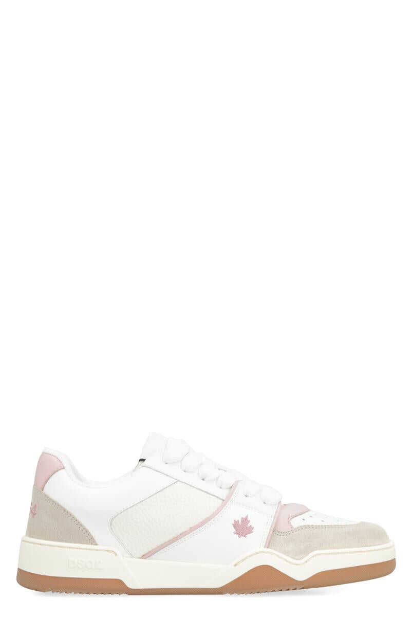 DSQUARED2 DSQUARED2 SPIKER LEATHER LOW-TOP SNEAKERS White