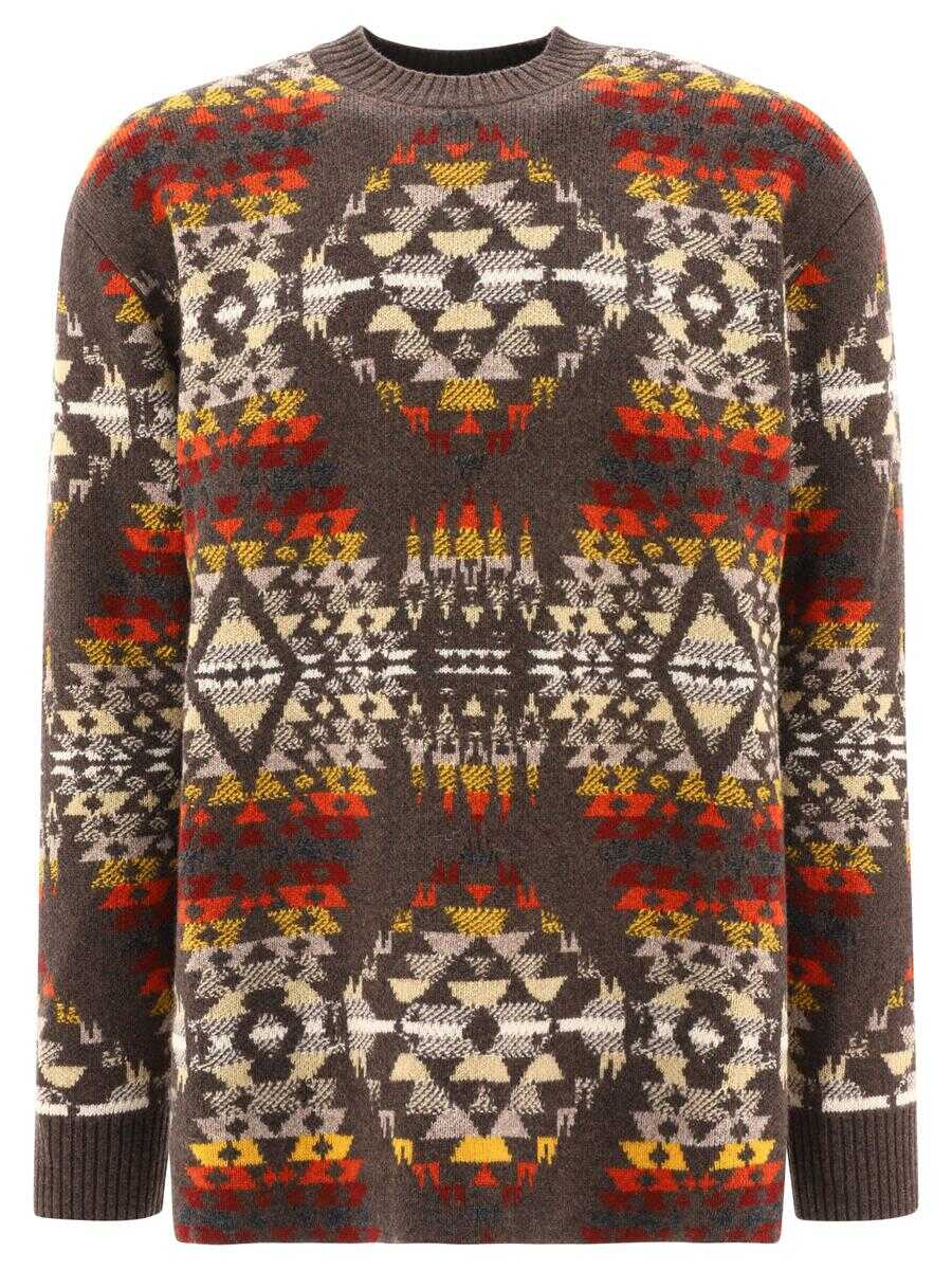 JUNYA WATANABE "Pendleton" jacquard sweater Brown