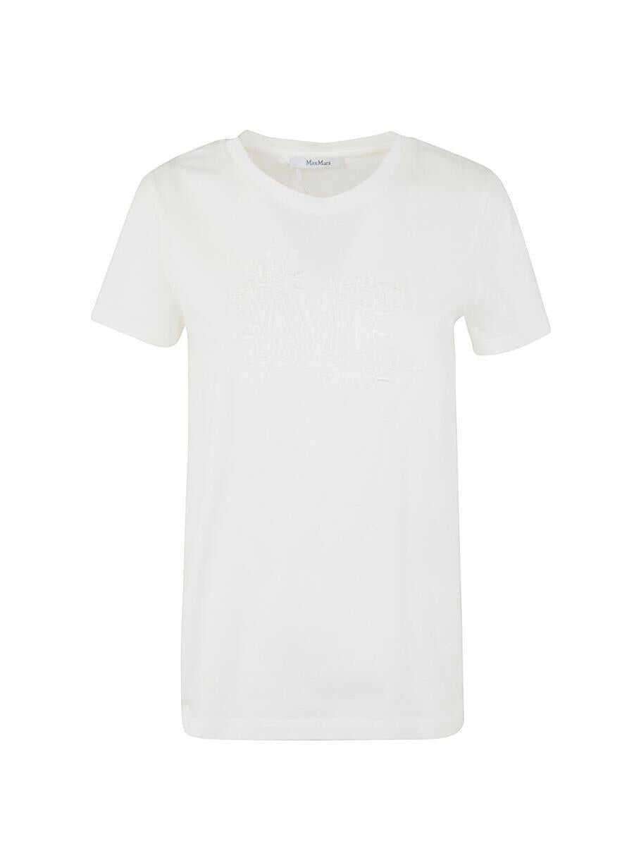 Max Mara MAX MARA SACHA EMBROIDERED T-SHIRT CLOTHING WHITE