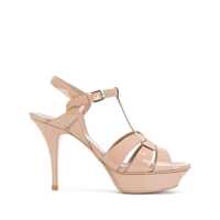 Sandale SAINT LAURENT Tribute patent leather heel sandals Femei