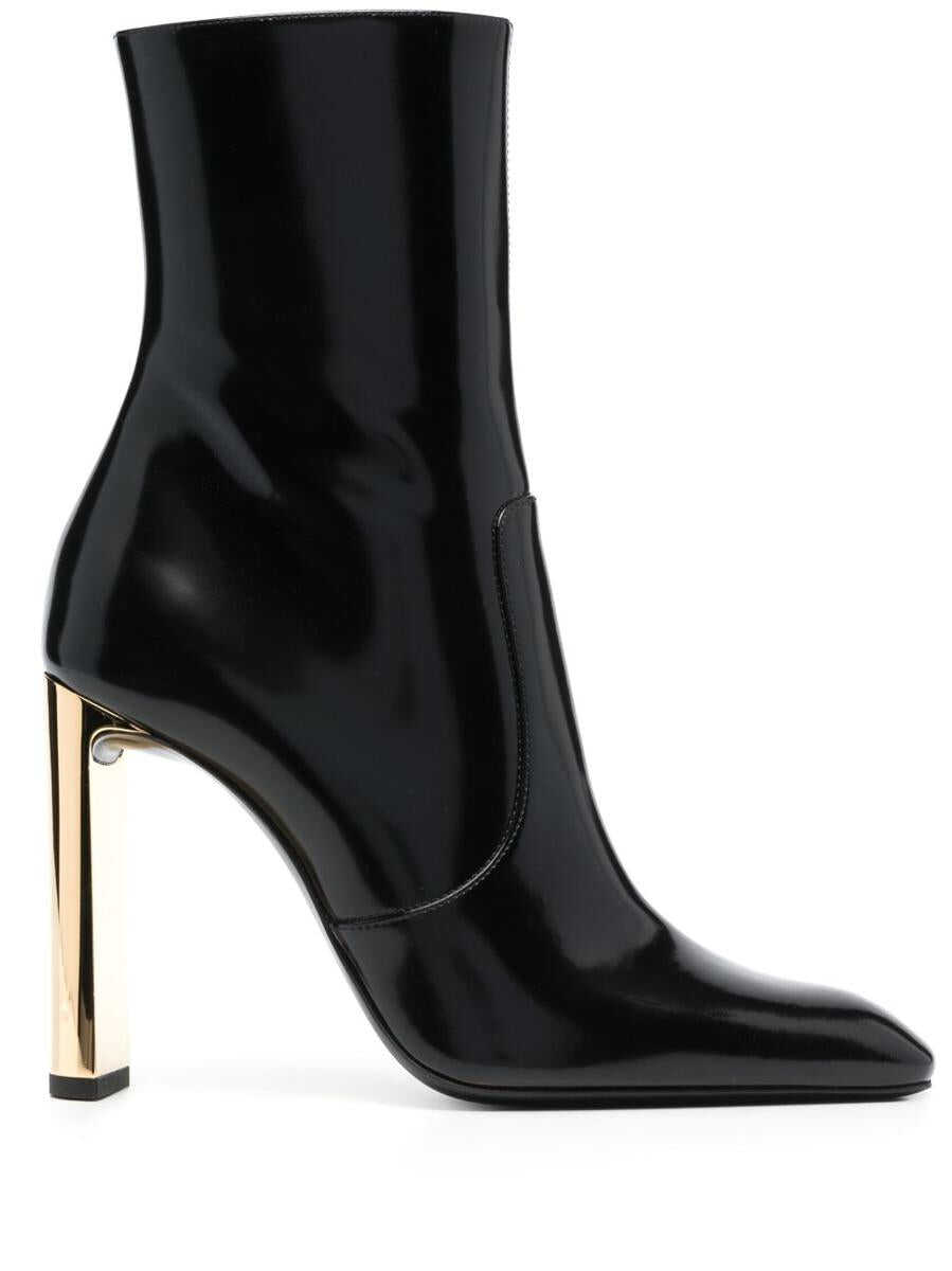 Saint Laurent SAINT LAURENT Auteuil leather heel ankle boots Black