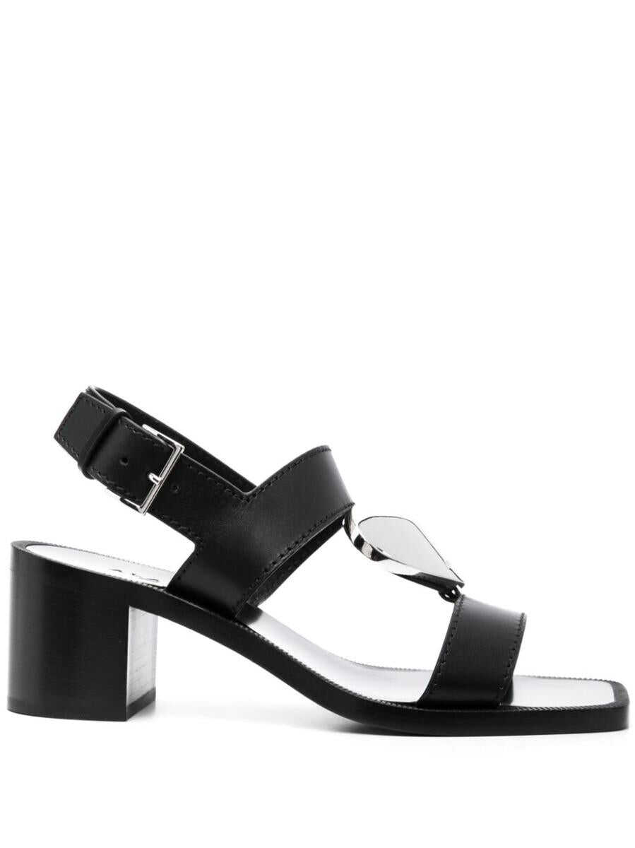 Alaïa ALAÏA Le Coeur leather sandals Black