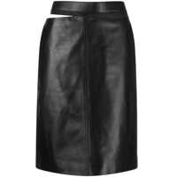 Fuste Fendi Leather Midi Skirt Femei