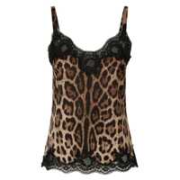 Topuri DOLCE & GABBANA Leopard print silk top Femei