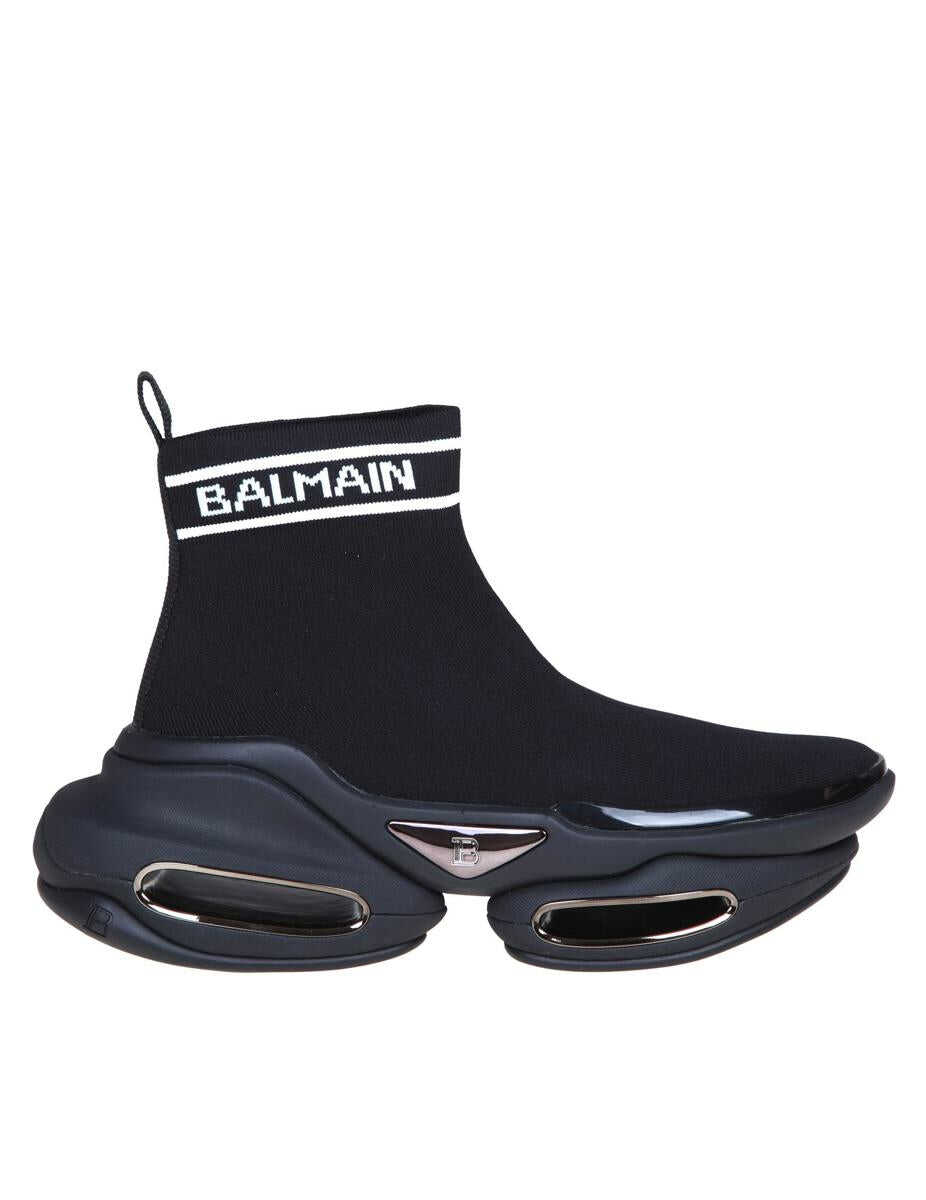 Balmain BALMAIN B-BOLD SNEAKERS IN TECHNICAL FABRIC NOIR/BLANC