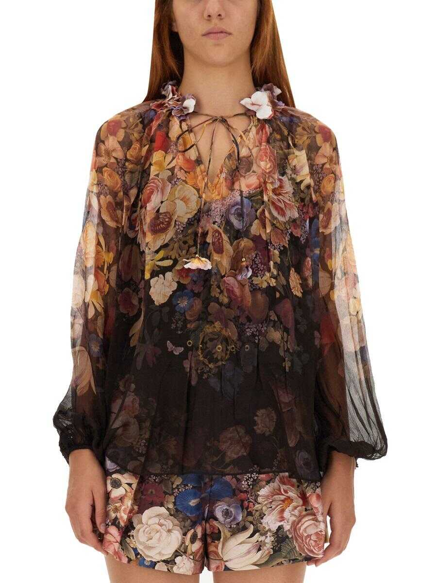 ZIMMERMANN ZIMMERMANN FLOWER PRINT BLOUSE MULTICOLOUR