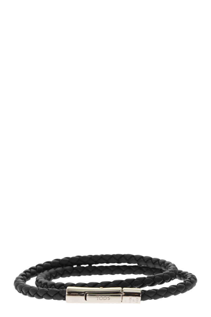 TOD\'S TOD\'S MyColors 2-turn Leather Bracelet BLACK