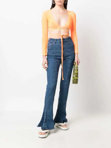 Topuri MSGM Msgm Wrap Knitted Crop Top ORANGE Femei (BM 10973845) 2