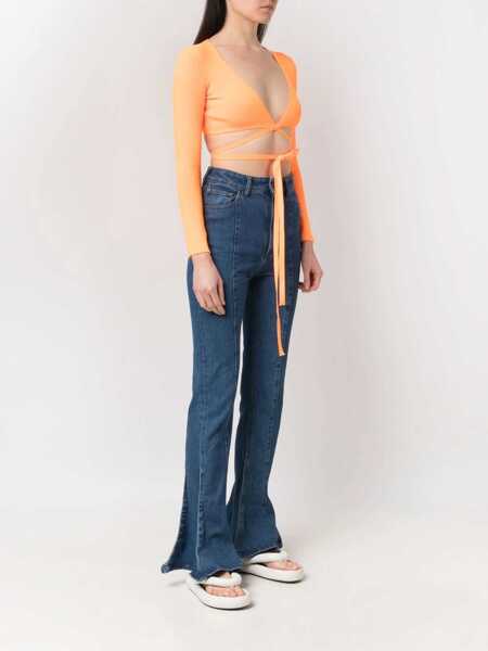 Topuri MSGM Msgm Wrap Knitted Crop Top ORANGE Femei (BM 10973845) 3