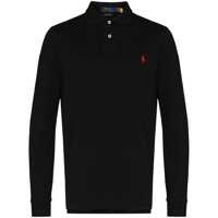 Tricouri Polo Black Polo With Classic Collar And Pony Embroidered On The Front In Cotton Man Barbati