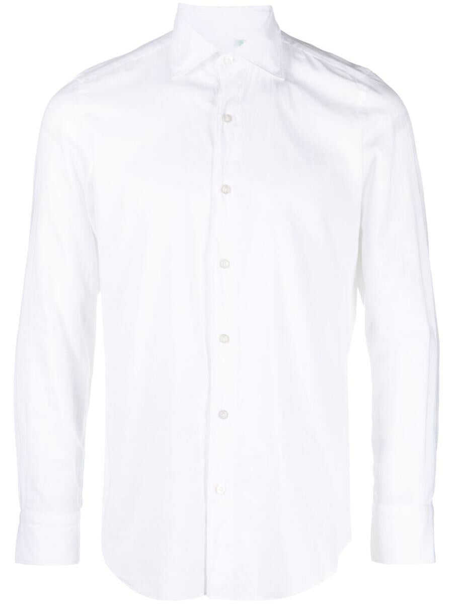FINAMORE FINAMORE Slim fit flannel shirt White