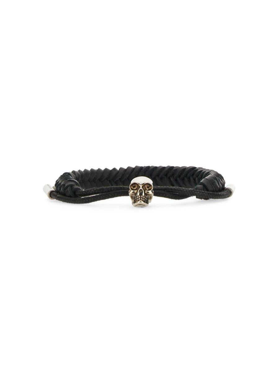 Alexander McQueen ALEXANDER MCQUEEN LEATHER BRACELET BLACK