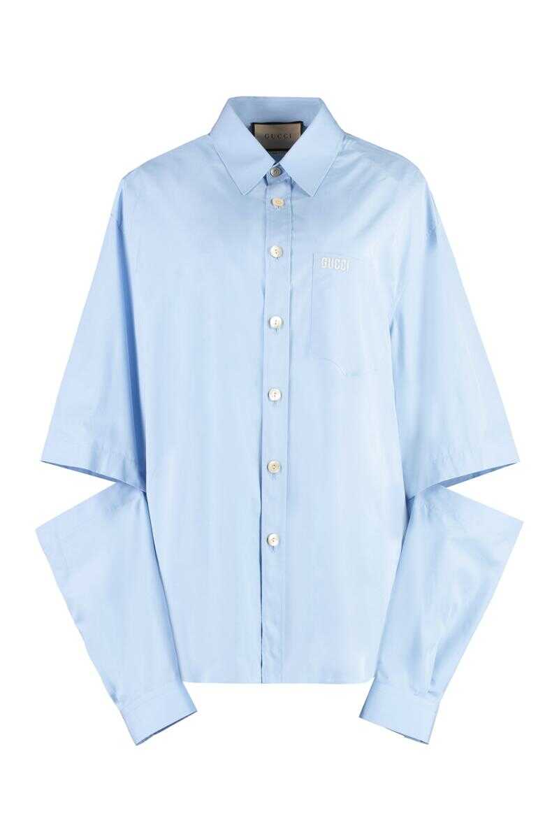 Gucci GUCCI COTTON POPLIN SHIRT BLUE