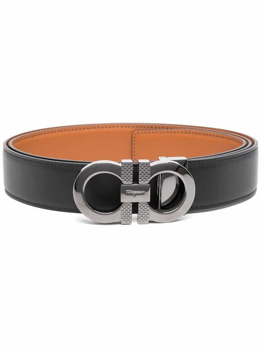 Ferragamo FERRAGAMO Gancini leather reversible belt BLACK