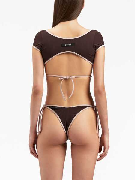 Sutiene Palm Angels Palm Angels Cap-Sleeves Bikini Top BROWN Femei (BM 10982212) 5