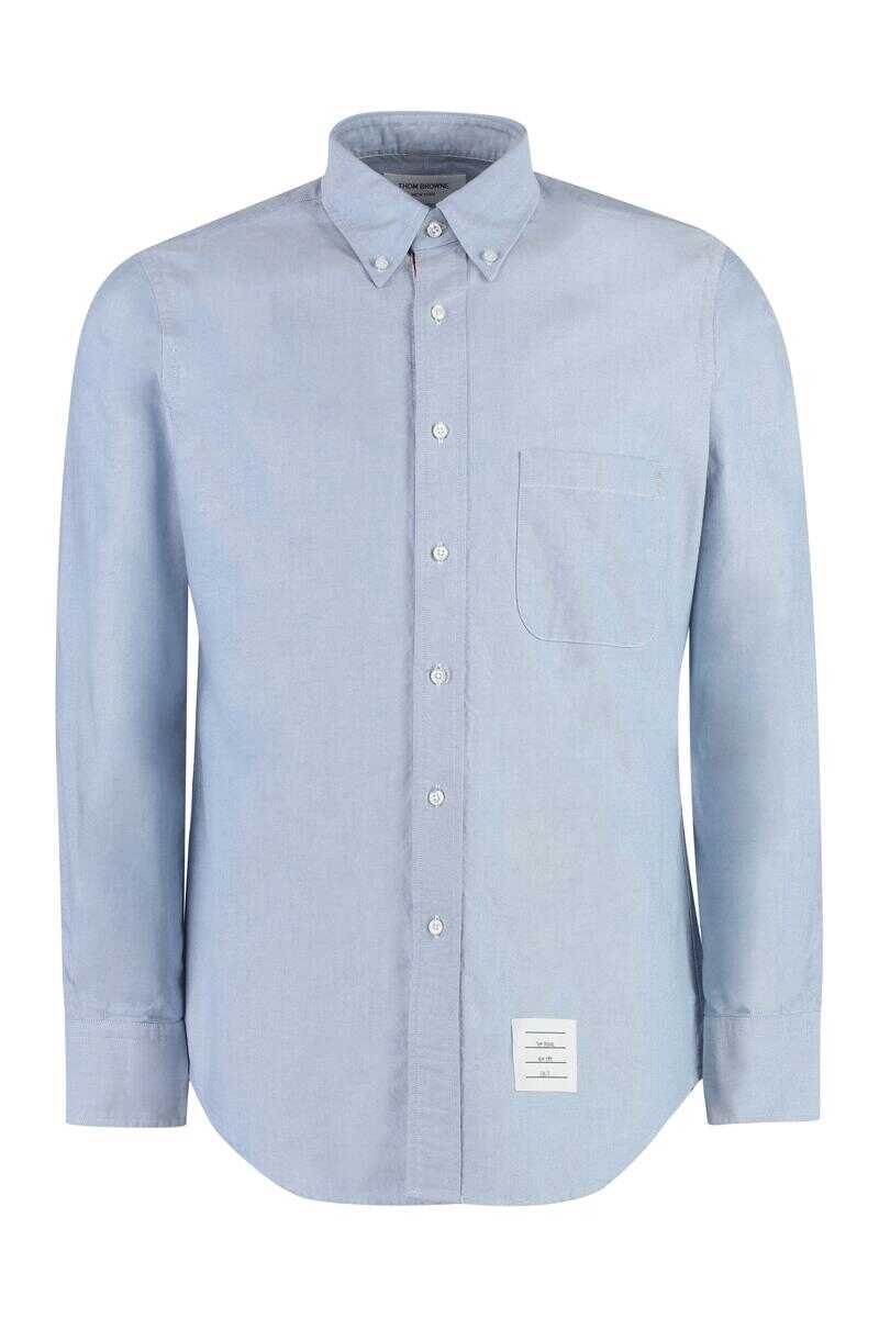 Thom Browne THOM BROWNE BUTTON-DOWN COLLAR COTTON SHIRT BLUE