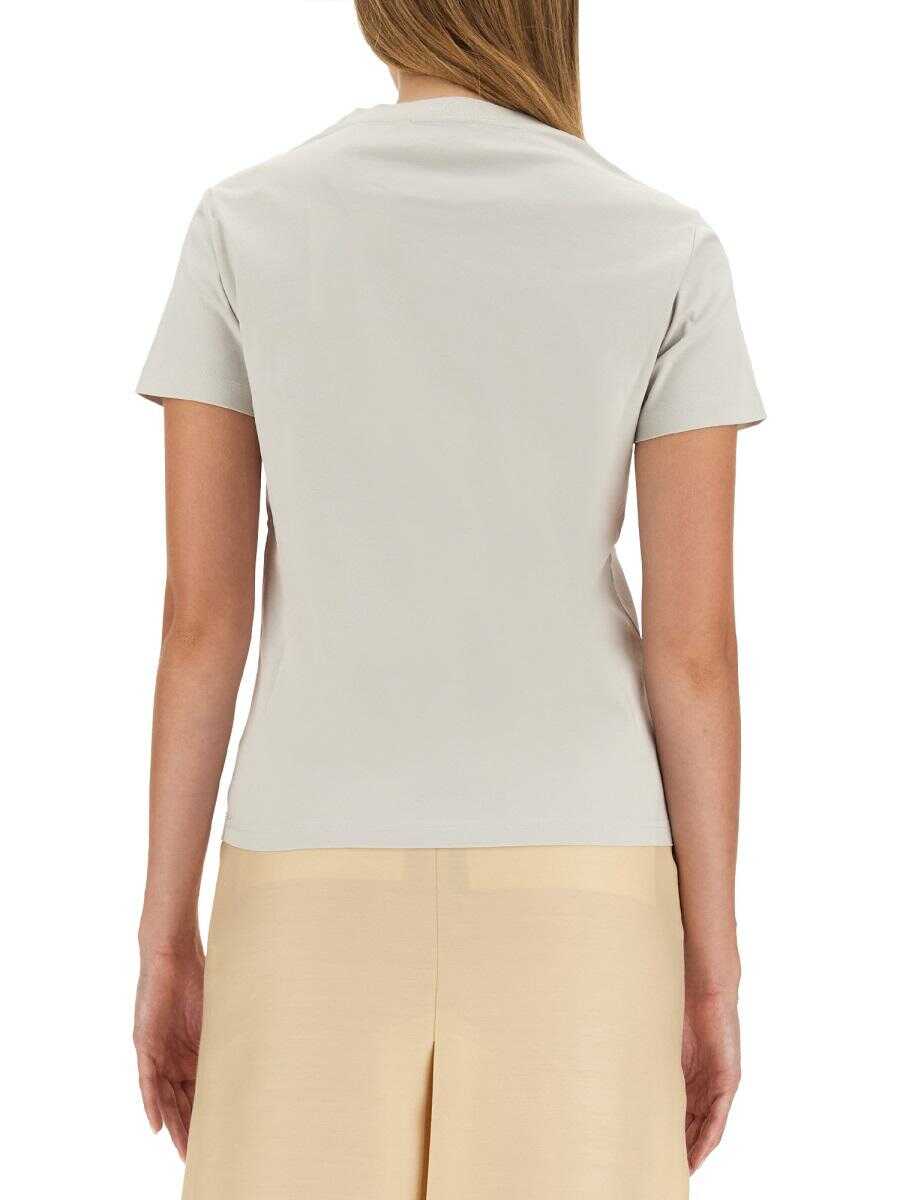 Lanvin LANVIN T-SHIRT WITH LOGO EMBROIDERY WHITE