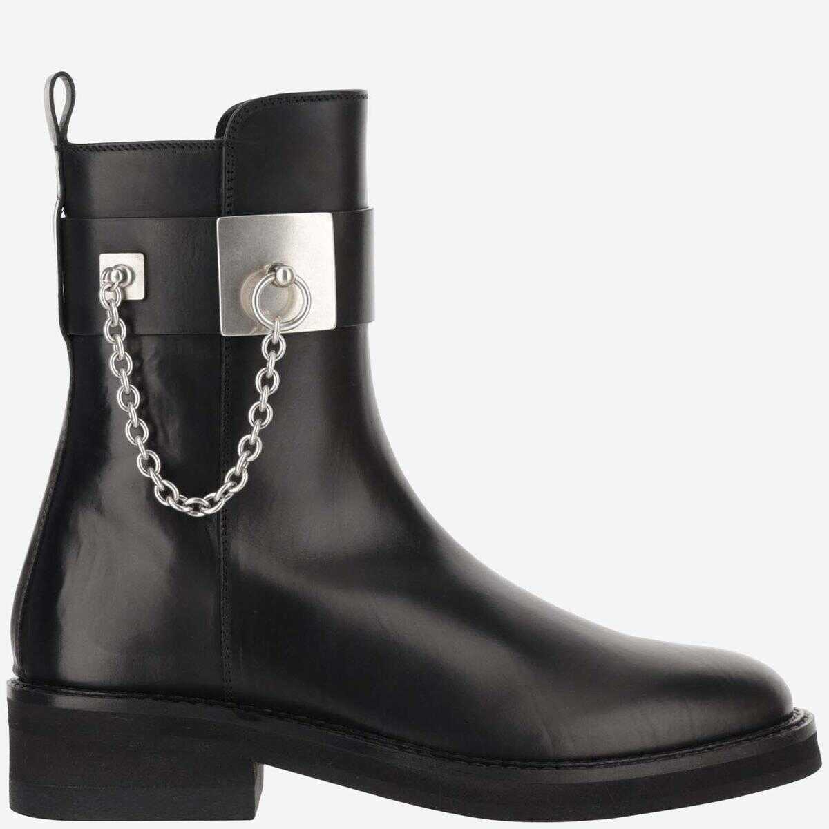 SARTORE SARTORE SMOOTH LEATHER ANKLE BOOT WITH CHAIN Nero