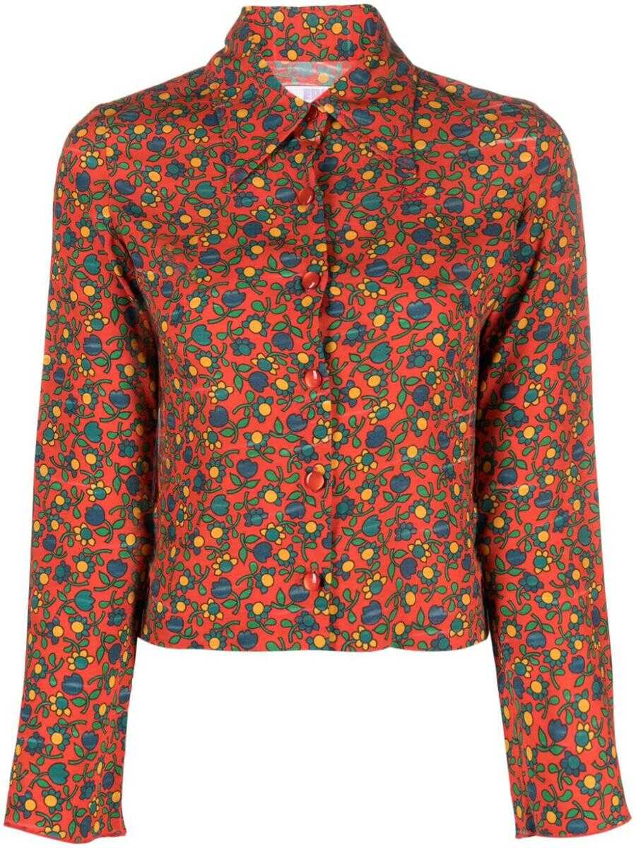 ERL ERL WOMENS PRINTED CREPE BLOUSE WOVEN CLOTHING Multicolour