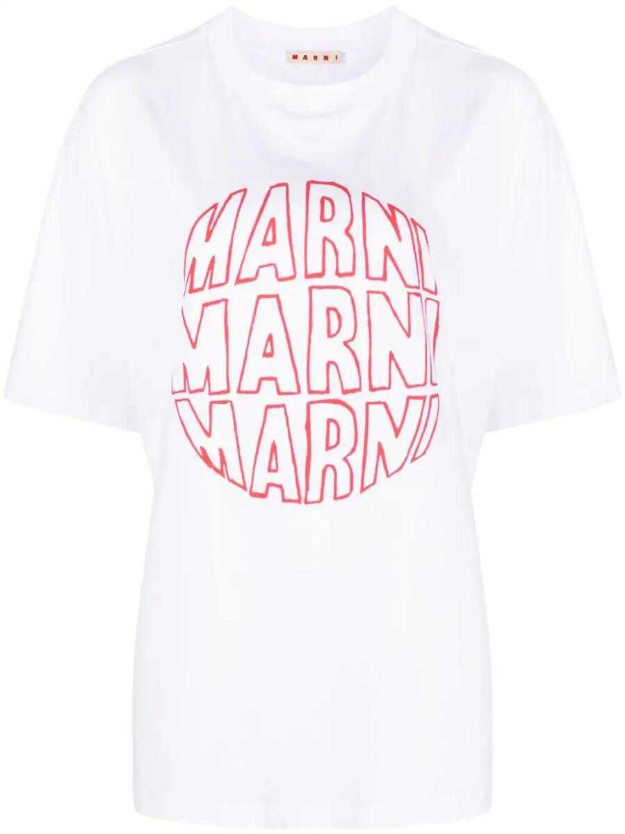Marni MARNI PRINTED T-SHIRT PINK & PURPLE