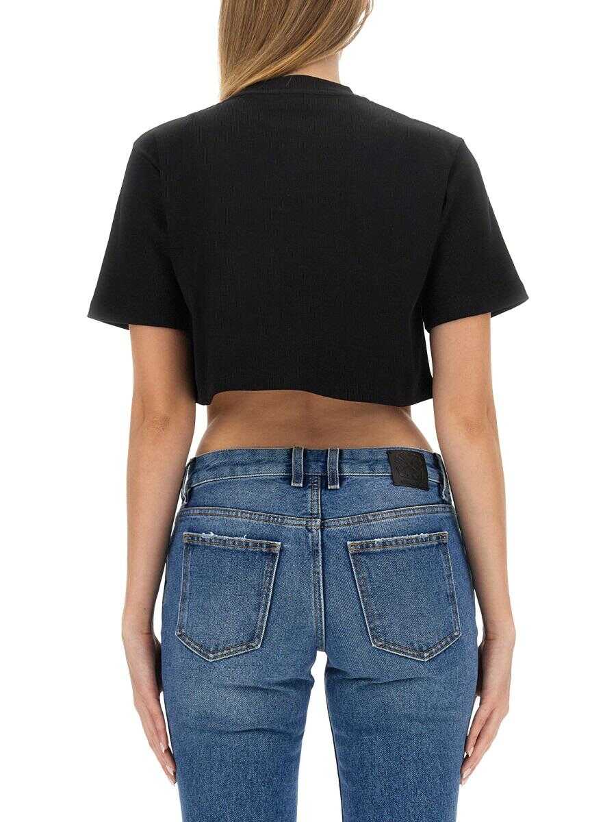 Off-White OFF-WHITE CROPPED T-SHIRT BLACK