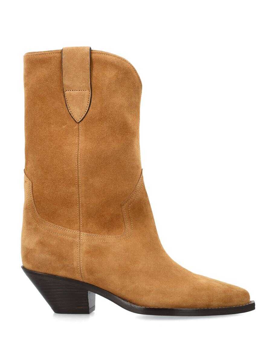 Pantofi cu toc Isabel Marant ISABEL MARANT Dahope suede cowboy boots CAMEL  Femei (BM11006665) - Boutique Mall Romania