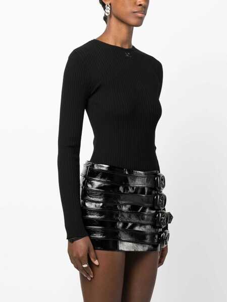 Pulovere COURRGES Courrges Elastic Wrist Rib Knit Sweater Clothing Black Femei (BM 11007628) 3
