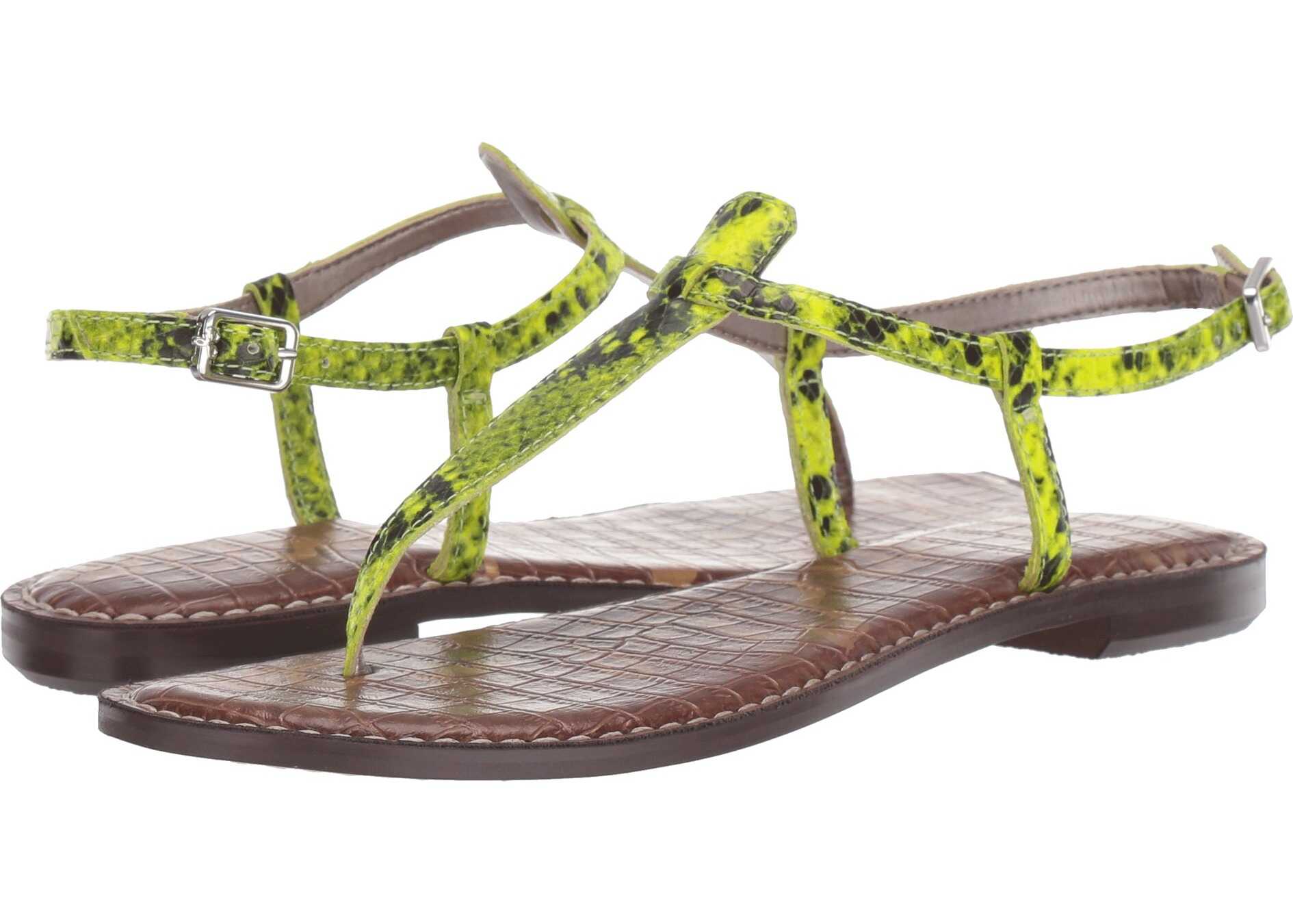 Sam Edelman Gigi Neon Yellow Snake Print Leather