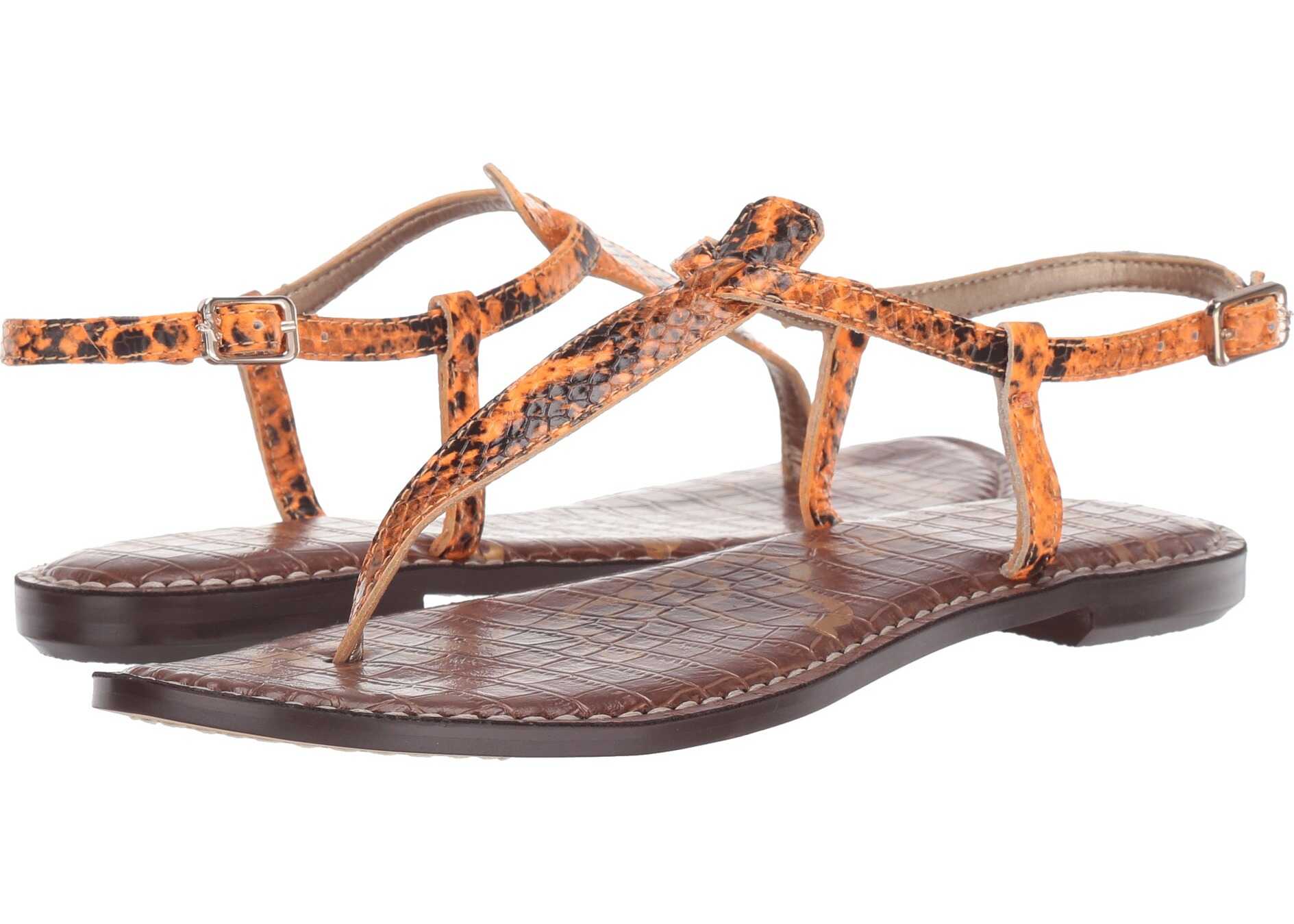 Sam Edelman Gigi Neon Orange Snake Print Leather