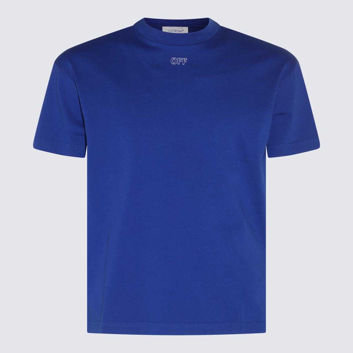 Off-White OFF-WHITE COBALT BLUE AND WHITE COTTON T-SHIRT Blue