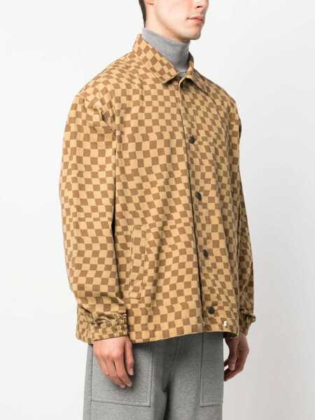 Camasi Incotex Incotex Red X Facetasm Check Print Overshirt BROWN Barbati (BM 11022310) 3