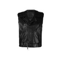 Geci Giorgio Brato Long Leather Gilet Clothing Femei