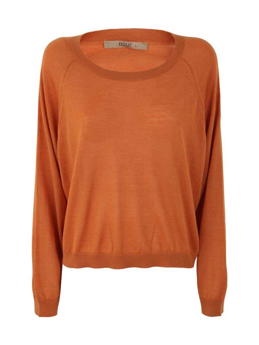 NUUR NUUR WIDE BOXY ROUND NECK PULLOVER CLOTHING YELLOW & ORANGE