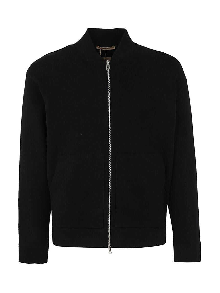 NUUR NUUR BOMBER JACKET WITH FULL ZIPPER CLOTHING BLACK