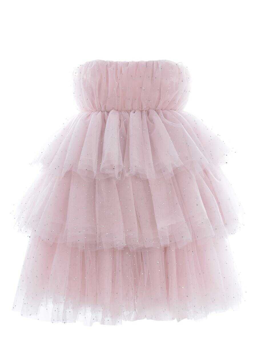 ROTATE Birger Christensen ROTATE Dress "Crystal Tulle Ruffle" Pink