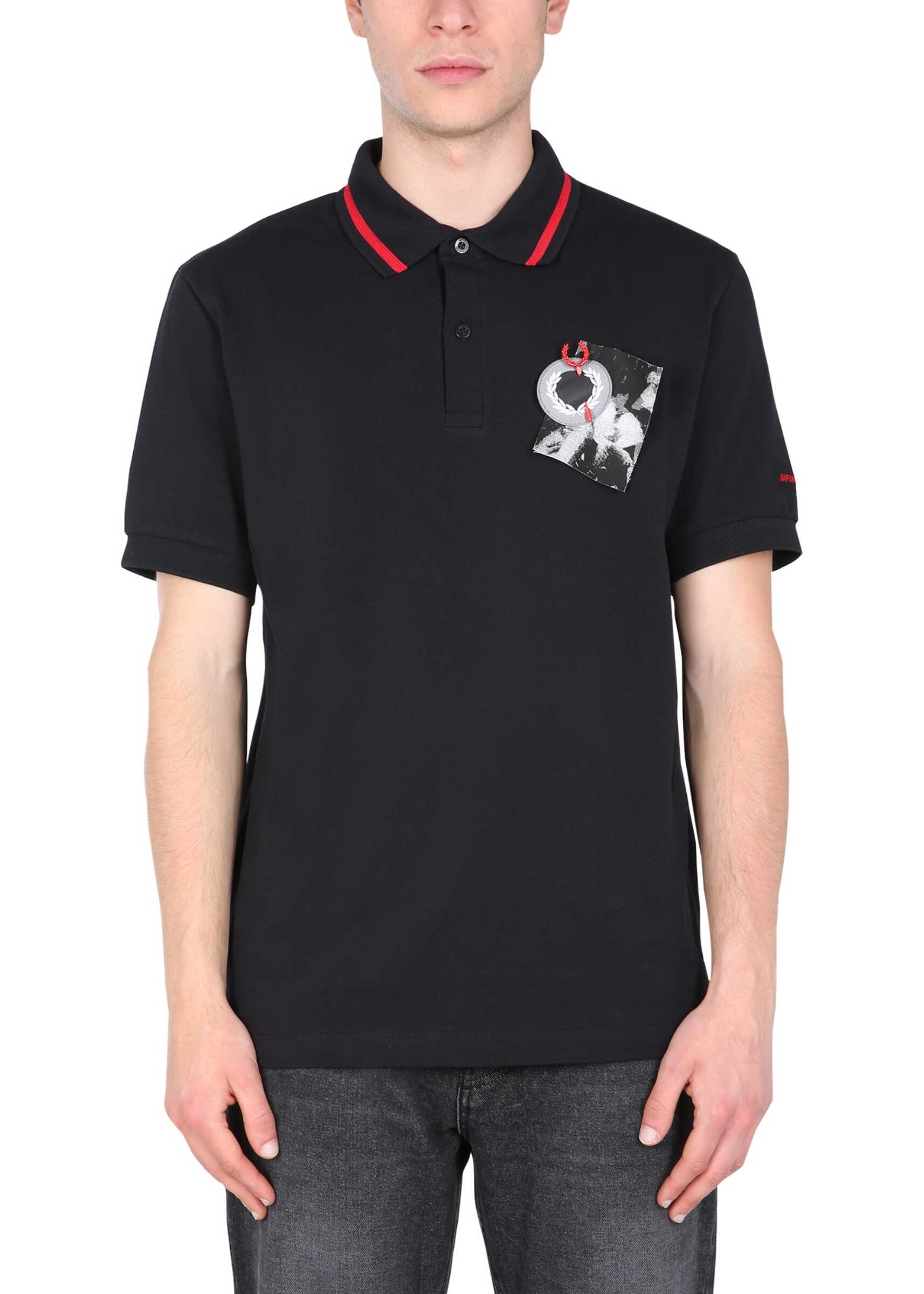 FRED PERRY X RAF SIMONS Regular Fit Polo BLACK