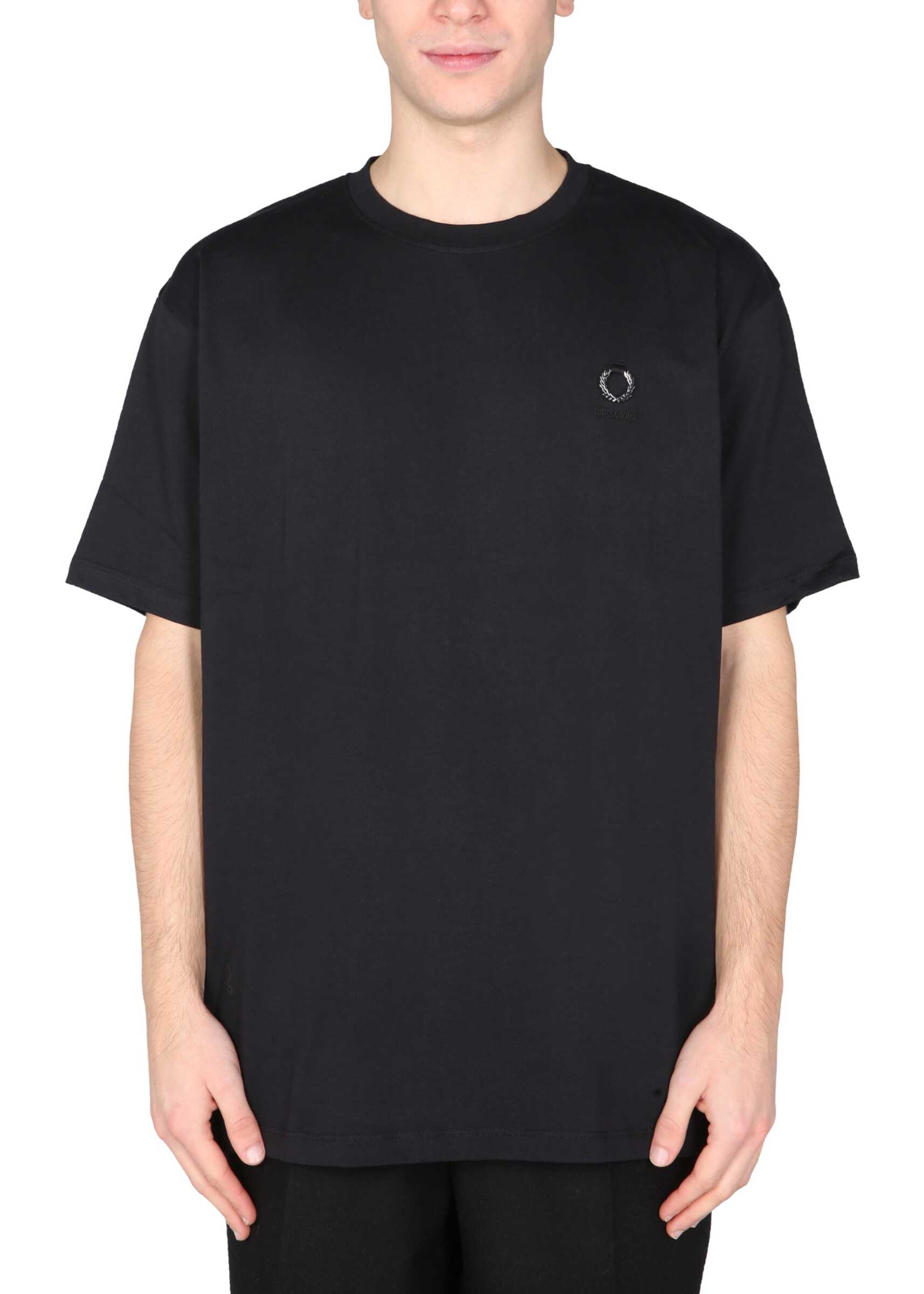 FRED PERRY X RAF SIMONS T-Shirt With Logo BLACK